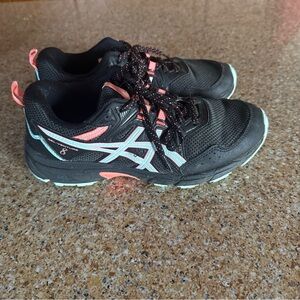 ASICS Women's Black/Pink/Turquoise Gel Venture 8 Running Shoes Size 8 Wide